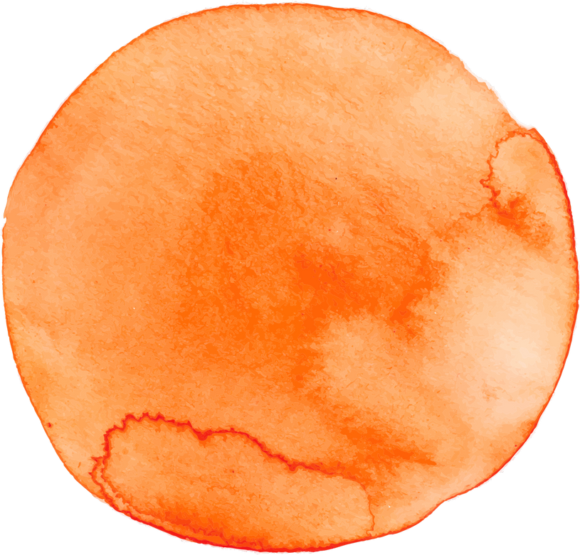 Orange Circle Watercolor Painting